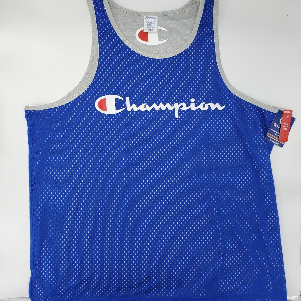 New Champion Spellout TShirt Tank Top Reversible